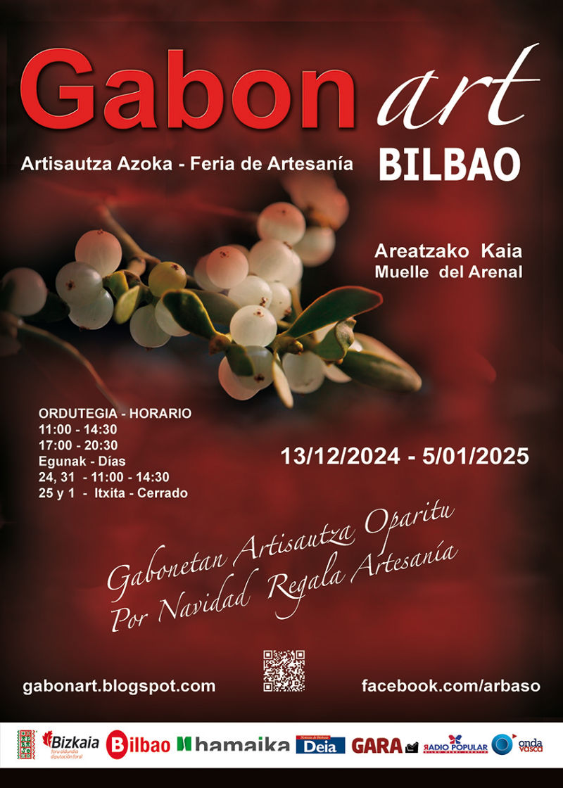 Cartel Gabonart 2024 feria artesanía de navidades en Bilbao - Eskulan