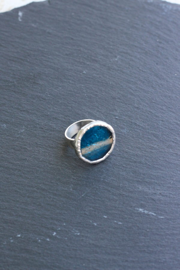 Anillo de Plata Azul