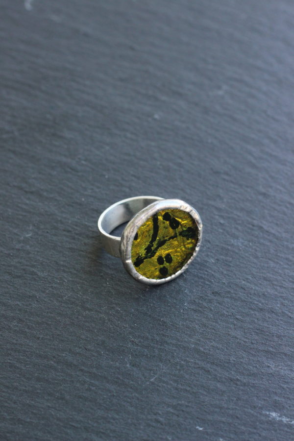 Anillo de plata verde