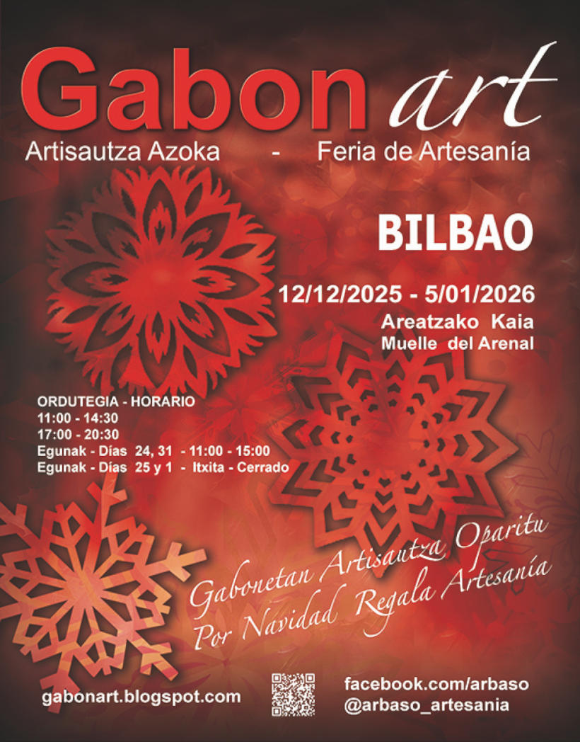 Cartel Gabonart navidades 2025 feria artesanía de navidades en Bilbao