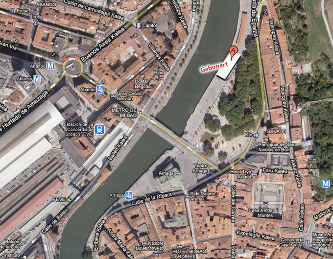 Plano localización feria Gabonart en Bilbao